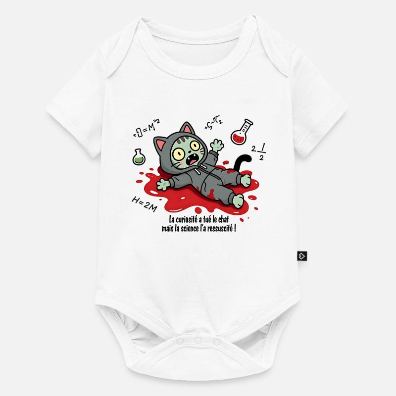 La curiosité a tué le chat, la science... - Body à manches courtes Premium Bébé - blanc