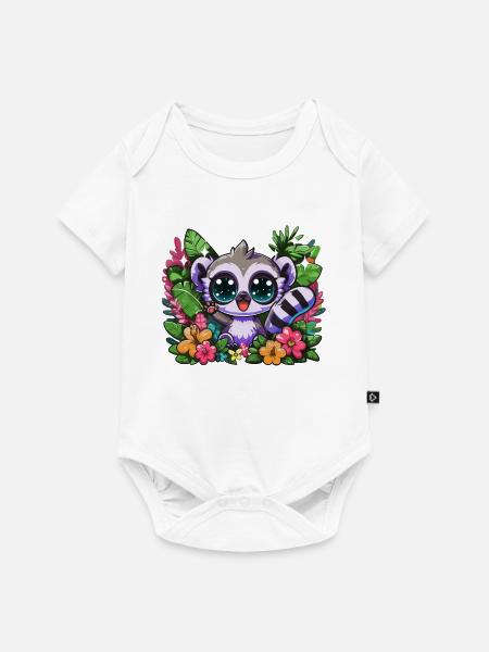 Lemurenzauber Tropengarten - Baby Premium Kurzarmbody - Weiß