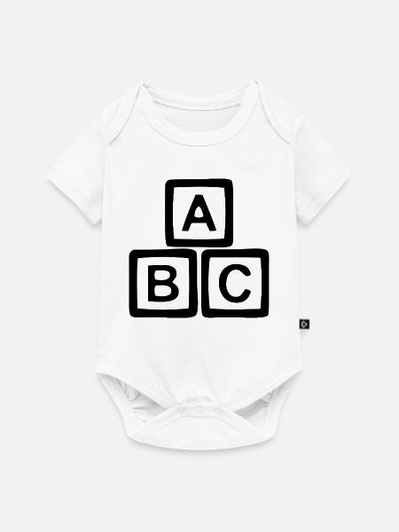 ABC - Baby Premium Kurzarmbody - Weiß