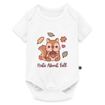 Cute Squirrel With Acorn Nuts About Fall Funny  - Baby Premium short-sleeve bodysuit - white - Front