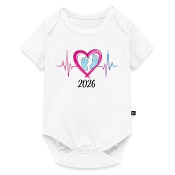 Bébé 2026 ECG Heartbeat Bébé Pieds Mignon Cadeau - Body à manches courtes Premium Bébé - blanc - Devant