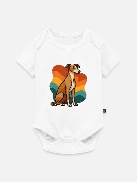 Windhund Hund in Sunset Hund - Baby Premium Kurzarmbody - Weiß