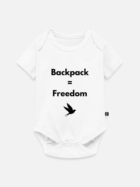 Backpack = Freedom – Travel Shirt - Baby Premium Kurzarmbody - Weiß