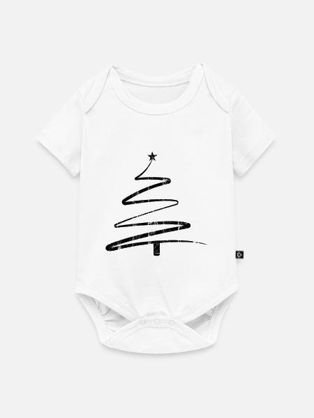 Weihnachtsbaum frohe Weihnachten - Baby Premium Kurzarmbody - Weiß
