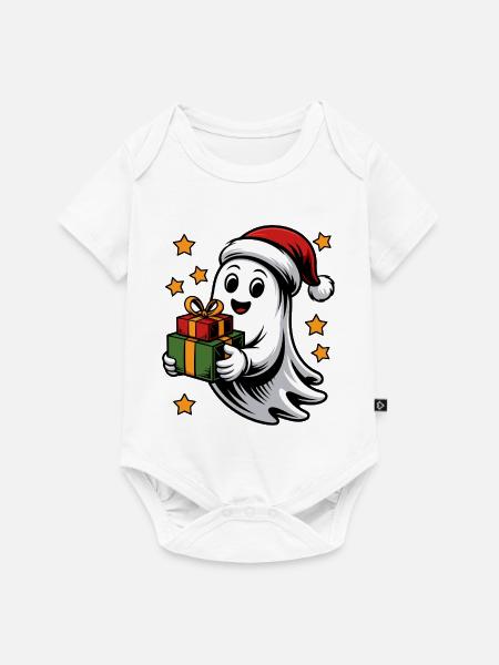 Geist mit Weihnachtsgeschenken - Baby Premium Kurzarmbody - Weiß