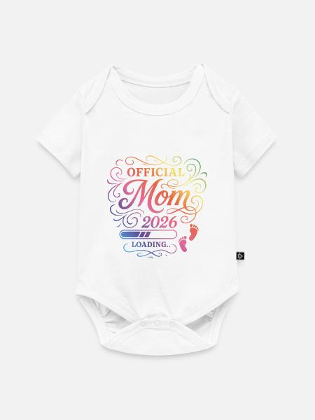 Mama 2026 Loading Mom Bunt - Baby Premium Kurzarmbody - Weiß