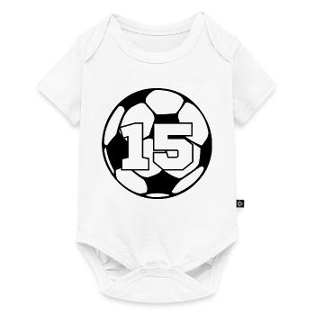 Numéro 15 football - 15e anniversaire  - Body à manches courtes Premium Bébé - blanc - Devant