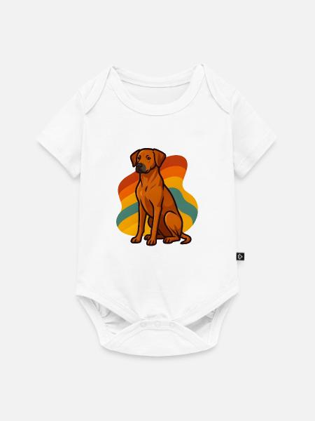 Retro Rhodesian Ridgeback Hund - Baby Premium Kurzarmbody - Weiß