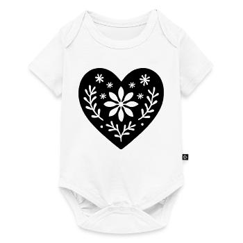 Scandinavian Heart – Nordic Folk Art Design - Baby Premium short-sleeve bodysuit - white - Front