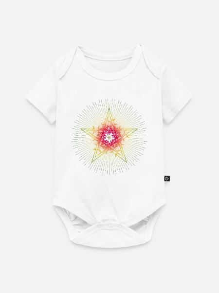 Leuchtender Weihnachtsstern in Mandala-Optik - Baby Premium Kurzarmbody - Weiß