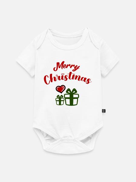 Merry Christmas Geschenke - Baby Premium Kurzarmbody - Weiß