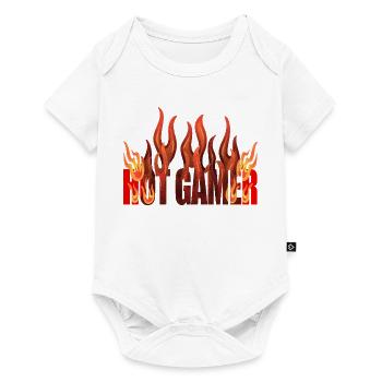 conception de flamme de joueur chaud - Body à manches courtes Premium Bébé - blanc - Devant