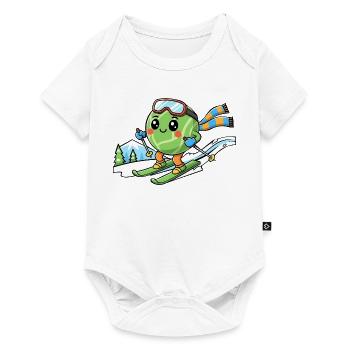 Skiing Watermelon Kawaii Winter Sports Fun - Baby Premium short-sleeve bodysuit - white - Front