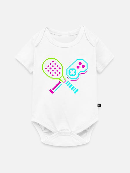 Retro Arcade Neon Paddel - Baby Premium Kurzarmbody - Weiß