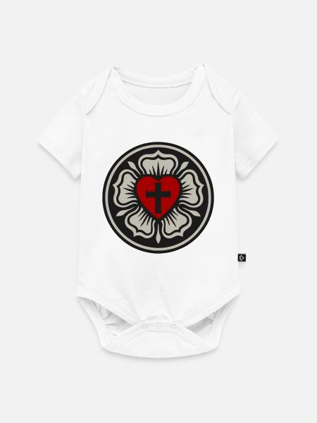 Lutherische Rose - Baby Premium Kurzarmbody - Weiß