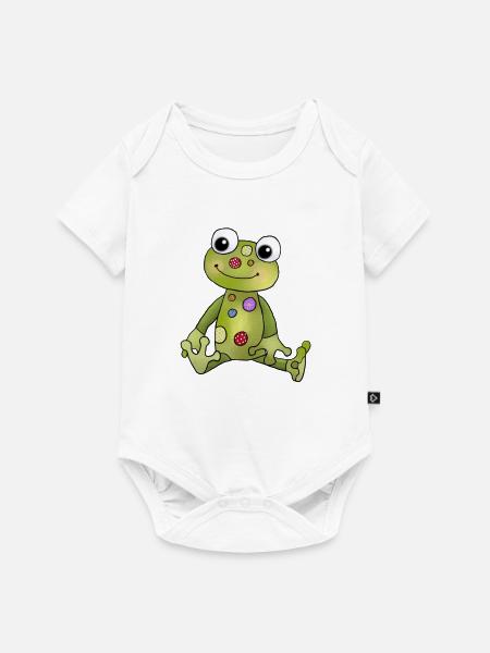Frosch_mit_Punkten - Baby Premium Kurzarmbody - Weiß