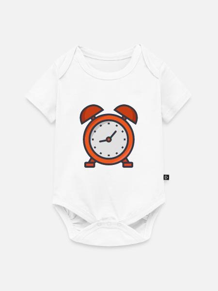 Wecker - Baby Premium Kurzarmbody - Weiß