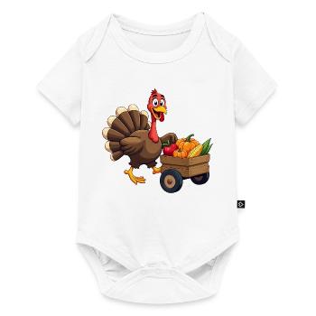Thanksgiving Drôle Dinde de Thanksgiving - Body à manches courtes Premium Bébé - blanc - Devant