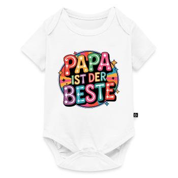 Papa est le meilleur – Jeu de couleurs Pop Art - Body à manches courtes Premium Bébé - blanc - Devant