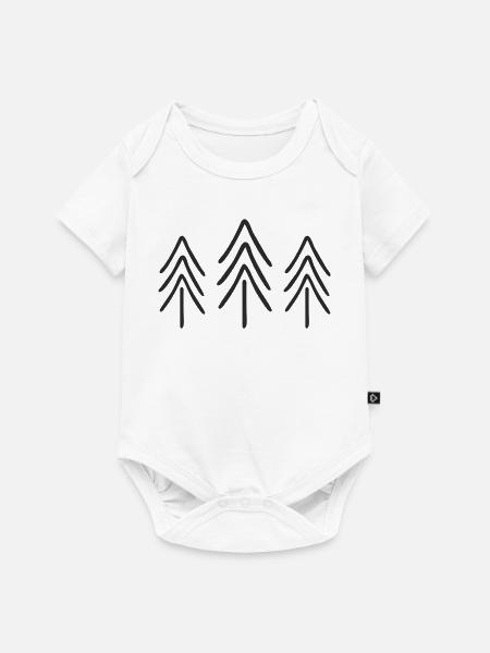 Tannen Silhouetten Muster - Baby Premium Kurzarmbody - Weiß
