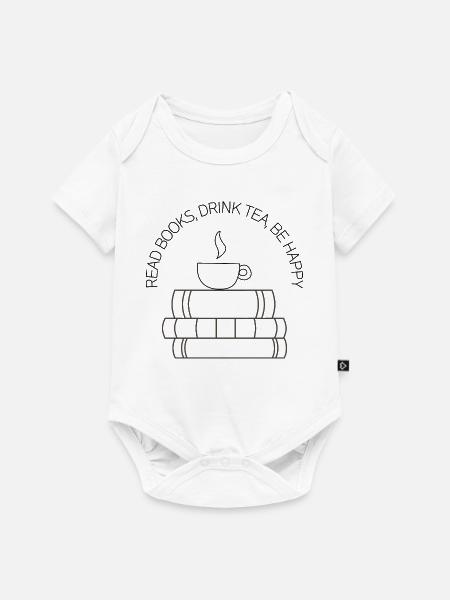 Lesen, Tee & Glück – Design - Baby Premium Kurzarmbody - Weiß