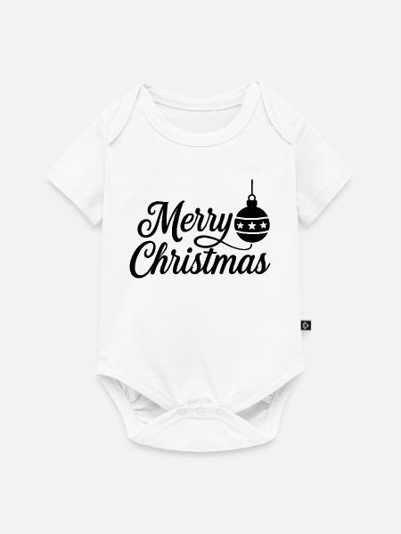 Merry Christmas mit Weihnachtskugel - Baby Premium Kurzarmbody - Weiß