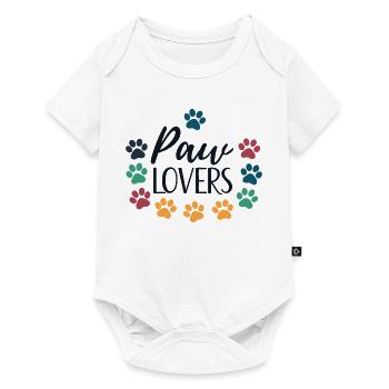 Paw Lovers Amour des Animaux Colorés - Body à manches courtes Premium Bébé - blanc - Devant