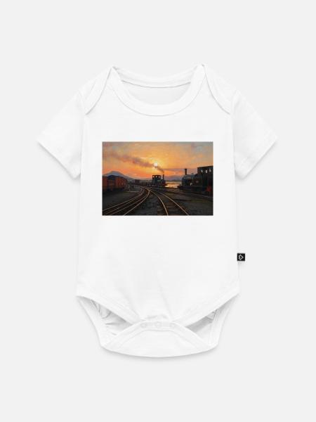 Ffestiniog Sonnenuntergang - Baby Premium Kurzarmbody - Weiß