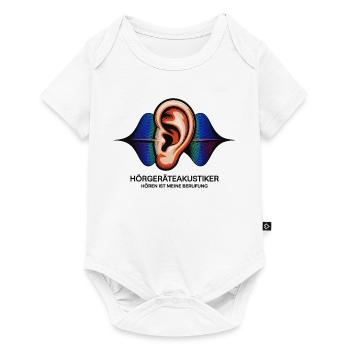 Hörgeräteakustiker Spruch – Hören ist Berufung - Baby Premium Kurzarmbody - Weiß - Vorne