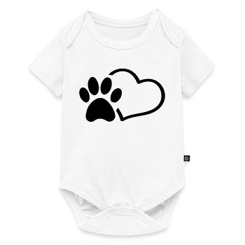 Patte Coeur - Body à manches courtes Premium Bébé - blanc - Devant
