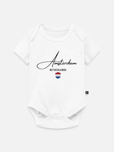 Amsterdam, Niederlande, ich liebe Amsterdam - Baby Premium Kurzarmbody - Weiß