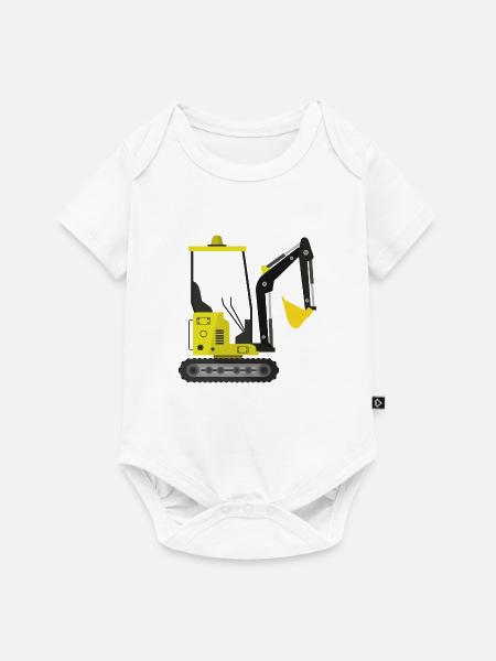 Bagger - Baby Premium Kurzarmbody - Weiß
