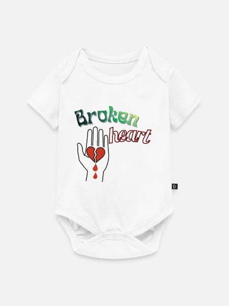 Hand mit gebrochenem Herzen - Baby Premium Kurzarmbody - Weiß