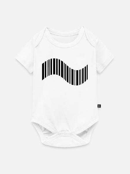 Barcode in Wellenform - Baby Premium Kurzarmbody - Weiß