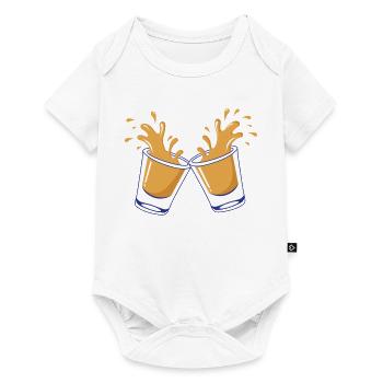 Anstoßen Splash-Design - Baby Premium Kurzarmbody - Weiß - Vorne