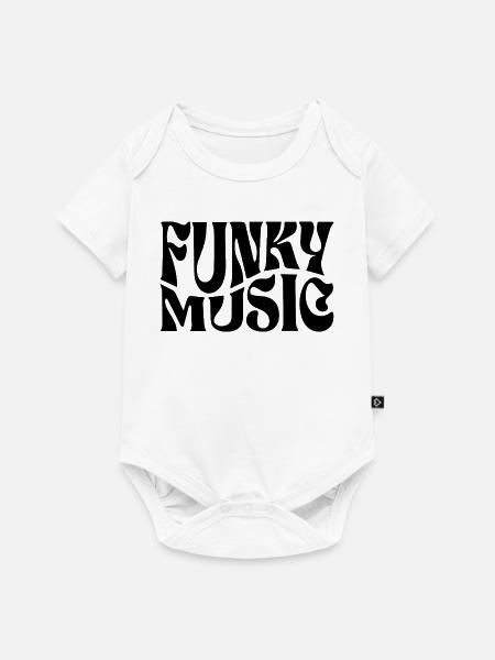 Funky Musik typografisches Design - Baby Premium Kurzarmbody - Weiß