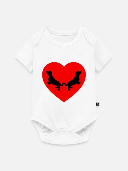 Dackel - Baby Premium Kurzarmbody - Weiß
