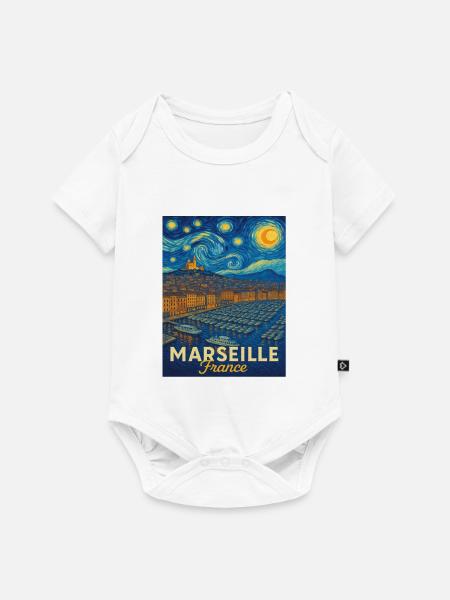 Marseille Frankreich - Baby Premium Kurzarmbody - Weiß