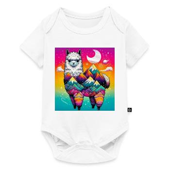 Alpaka - Baby Premium Kurzarmbody - Weiß - Vorne