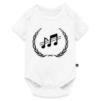 Couronne de notes de musique - Body à manches courtes Premium Bébé - blanc - Devant