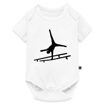 Gymnastik - Baby Premium Kurzarmbody - Weiß - Vorne