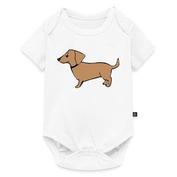 mignon teckel chiens t-shirt cadeau enfants - Body à manches courtes Premium Bébé - blanc - Devant