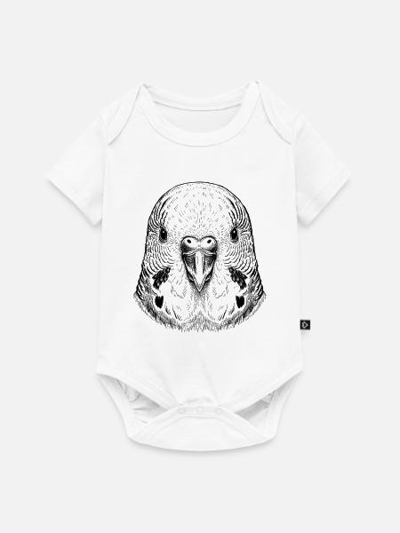 Wellensittich - Baby Premium Kurzarmbody - Weiß