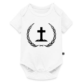 Couronne de symbole de croix - Body à manches courtes Premium Bébé - blanc - Devant