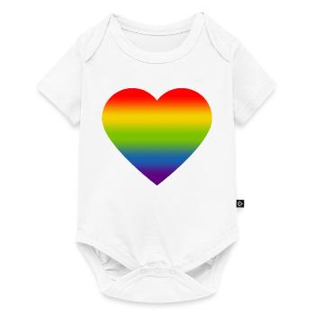 Rainbow_heart - Baby Premium short-sleeve bodysuit - white - Front