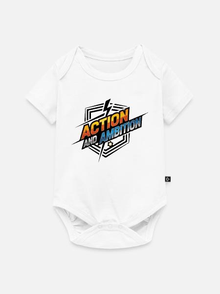 Handeln und Ehrgeiz - Baby Premium Kurzarmbody - Weiß