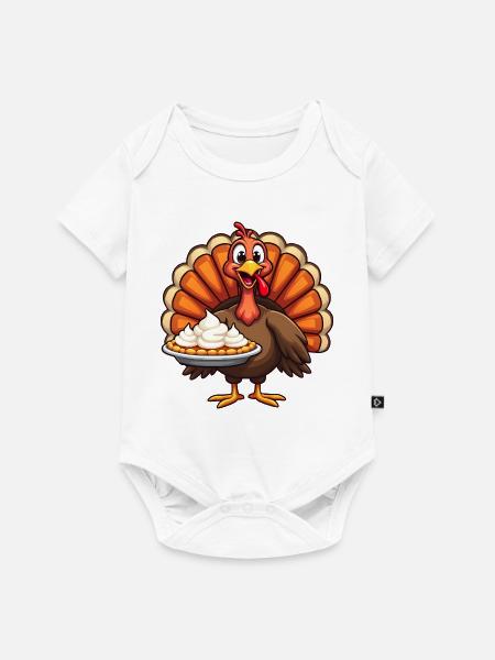 Thanksgiving Lustiger Thanksgiving Truthahn - Baby Premium Kurzarmbody - Weiß