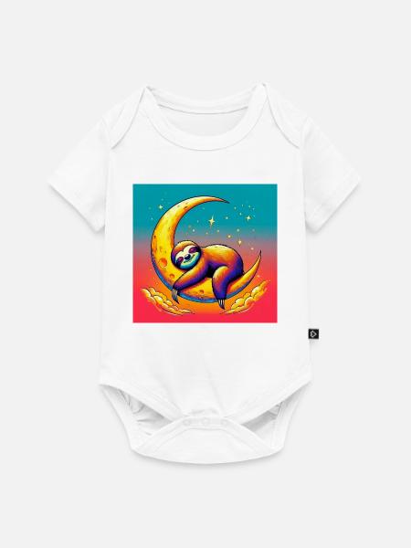 Sloth sleeps on the Moon - Baby Premium short-sleeve bodysuit - white