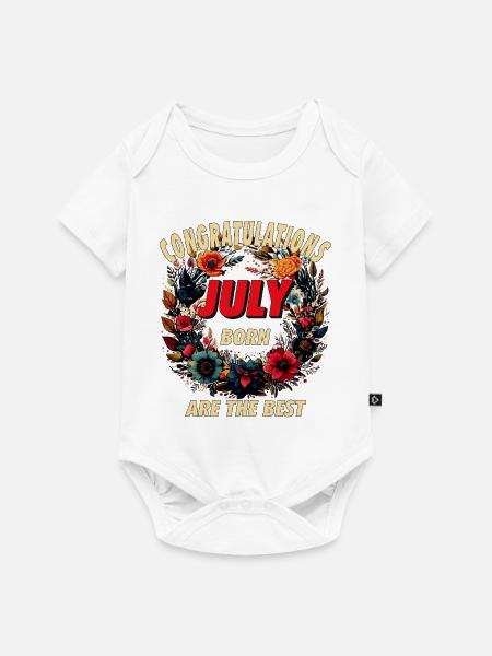 CONGRATULATIONS JULY - Baby Premium Kurzarmbody - Weiß