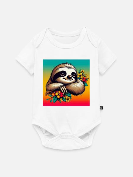 Faultier - Baby Premium Kurzarmbody - Weiß